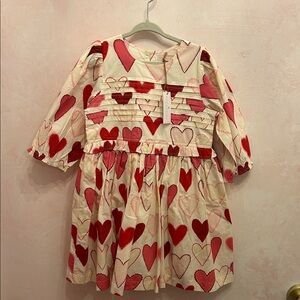 NWT Pink Chicken Heart Patterned Kids Dress